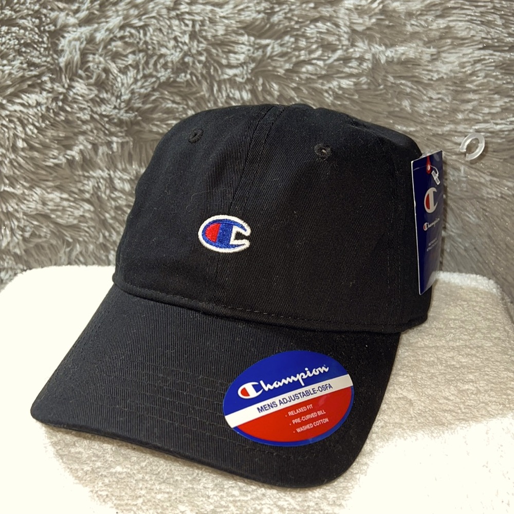 Champion Men’s Black Adjustable-Osfa Hat NWT